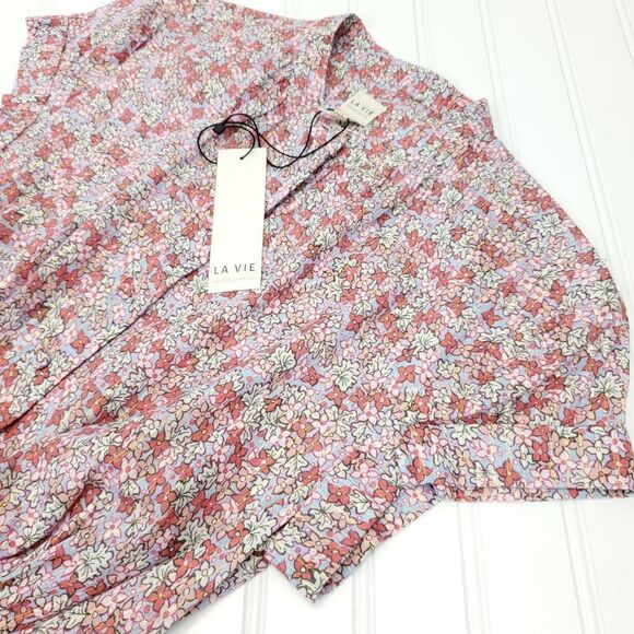 Rebecca Taylor Short Sleeve Eva Smocked Floral Mini Dress - Picture 9 of 14